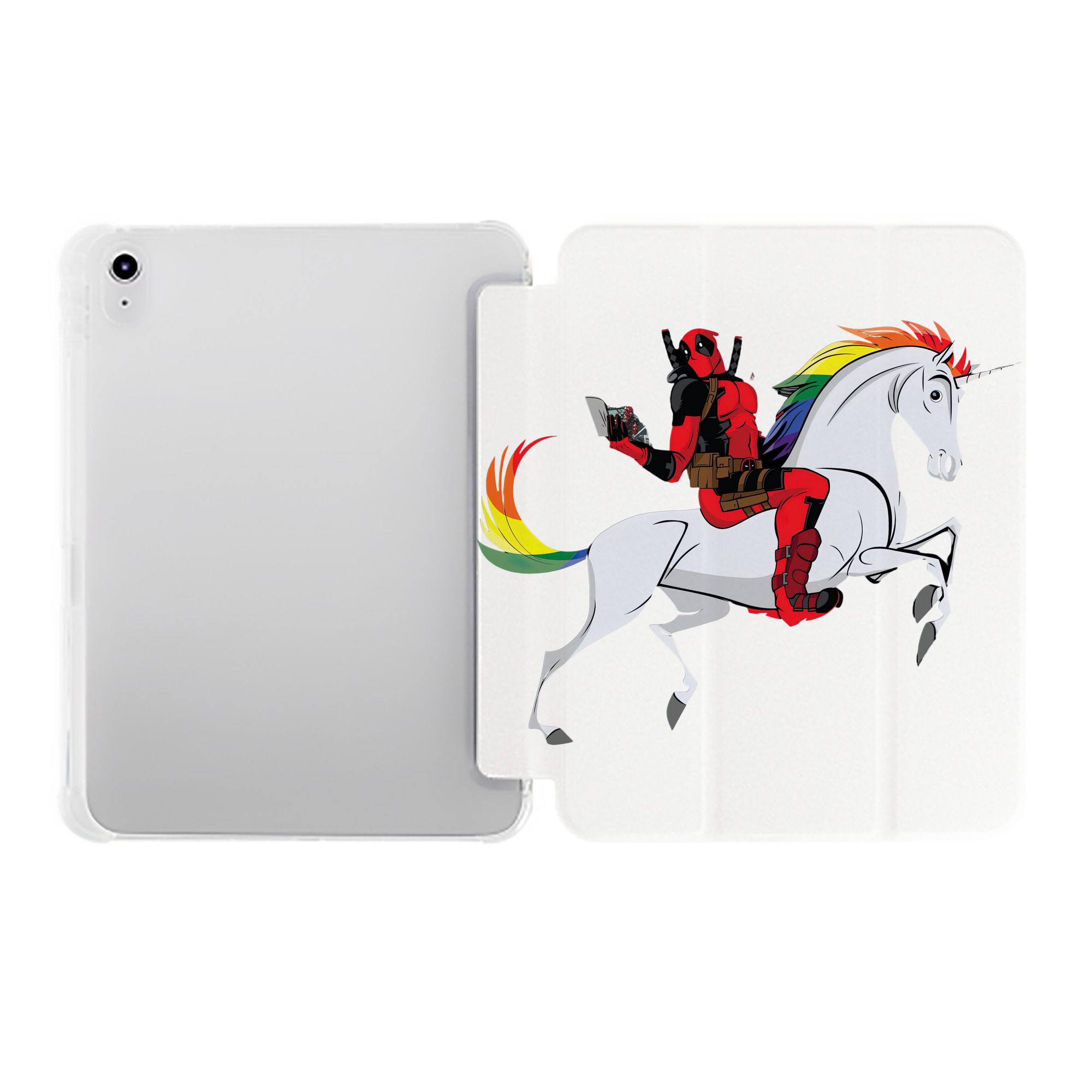 （画像用） Deadpool デッドプール IPad ケース ペン収納付き 三つ折りスタンド PUレザー×シリコン 対応機種9.5/10.5/10.9インチ